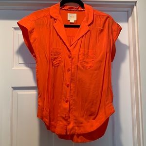 Anthropologie Orange Blouse